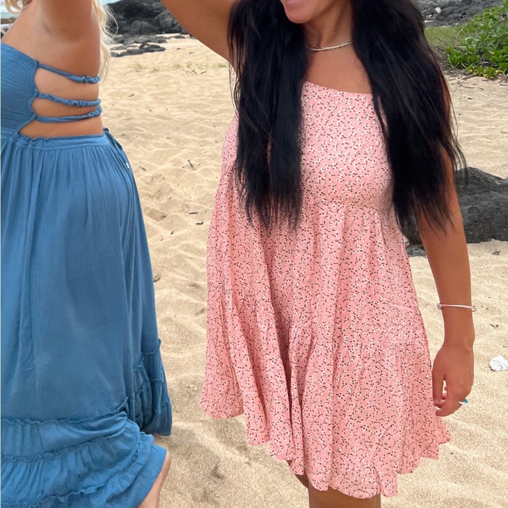 pink floral dress